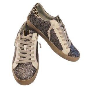 ShuShop Glitter Sneakers Pewter Silver Size 6.5 low top